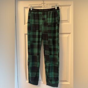Old Navy Boys' Green and Black Plaid pajamas pj pants size XL 14 16